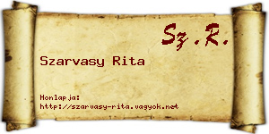 Szarvasy Rita névjegykártya
