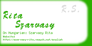 rita szarvasy business card